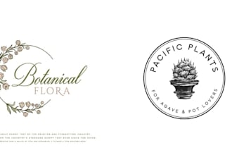 design watercolor hand drawn feminine floral boho logo for brand, bakery, blog