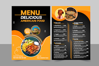 design modern and professional restaurant menu design