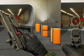 3d model game assets, weapon, accessories, gun, object,texture, ue5 rig for game