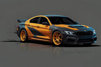 draw car vector illustration automotive for t shirt design