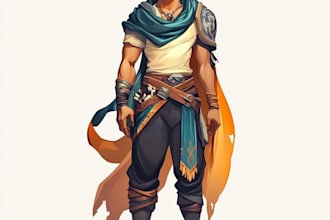 illustrate vector 2d characters and custom clipart