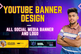 do design a professional youtube banner, facebook cover and