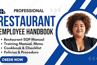 craft restaurant sop employee handbook training manual food menu and checklist