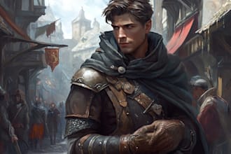 make a full color dnd character illustration