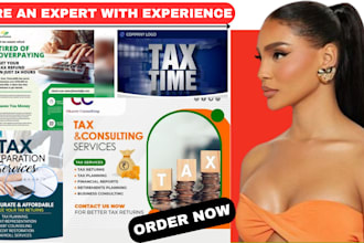 design tax flyer, two pager, marketing flyer, education flyer