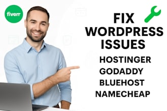 fix wordpress issues on bluehost, namecheap, hostinger, godaddy, siteground