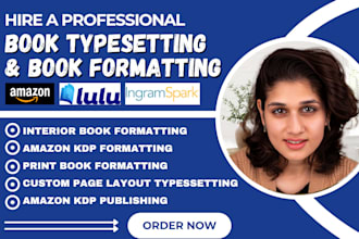 do book typesetting formatting and layout design for print, ebook and amazon KDP