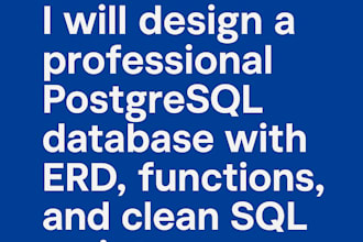 design a professional postgresql database with erd, functions, and clean