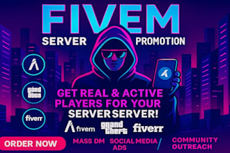 fivem server promotion, rust, dayz discord server promotion,active fivem server