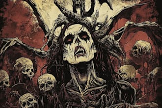do awesome artwork for dark art, horror, creepy illustration