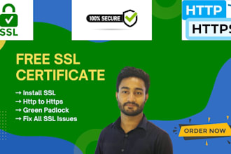 install SSL certificate and fix https within 4hr
