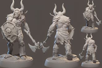 sculpt 3d print and paint miniature warhammer  tabletop models for 3d printing