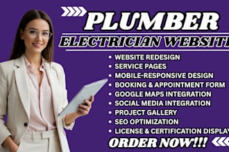 design plumber website electrician website handyman contractor wordpress website