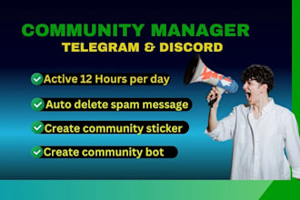 expert community manager telegram and discord moderator for active engagement