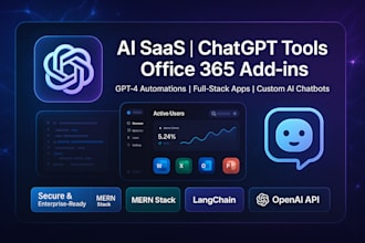 develop ai web app, chatgpt chatbot, office addin, or ai automation or zapier
