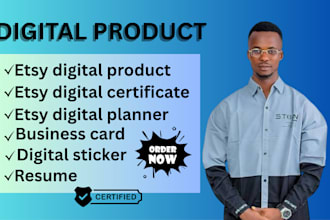 design etsy digital planner, digital certificate, etsy digital product etsy SEO