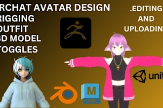 create a custom anime or furry vrchat avatar fully rigged and optimized