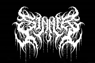 draw your custom brutal death metal logo in 24 hour