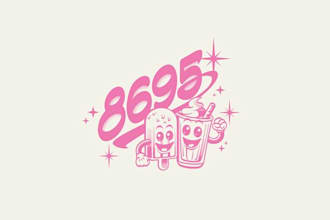 design retro ice cream shop logo