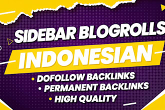 build high da DR indonesian contextual dofollow blogroll backlinks on id domains