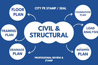 create structural design, floor, framing, drainage, and seismic plans