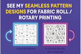 design seamless repeat patterns for fabric roll and rotary printing