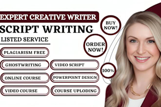 write online course content for your platform and create a well video course ppt
