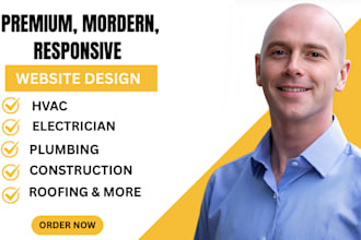 design hvac, roofing, pluming, construction, contractor, real estate website