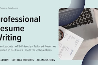 modern, ats optimized resume and cover letter with fast delivery