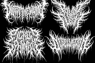 create death metal font logo, metal band, black metal font
