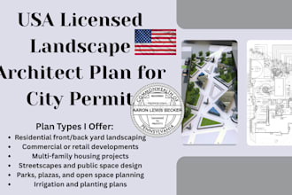 usa il, fl, pa, ca, nyc licensed landscape architect plan stamp for city permit
