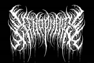 create death metal, black metal, metalcore band logo