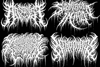 do custom dj, music, band, edm, typography, metal band logo for your business