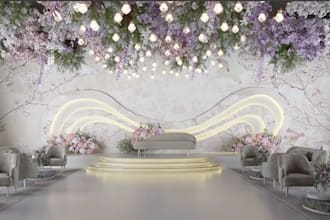 renovate 3d event hall,wedding hall,ball room,cgi stage design,bouquet,skprender