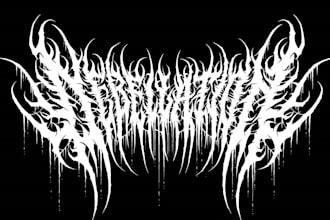do detailed dark art illustration metal album cover or logo