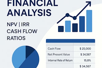analyze your project with financial ratios, npv, irr and cash flow