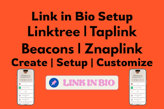 design and setup linktree taplink beacons or znaplink bio page