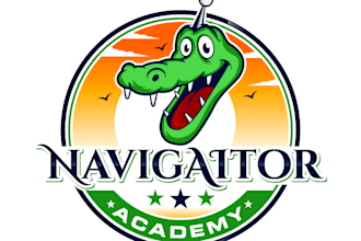 design a professional aligator academy logo