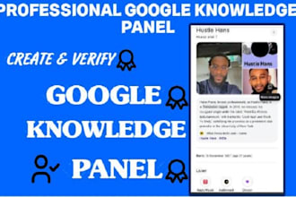 create a verified google knowledge panel,knowledge panel for personal or company