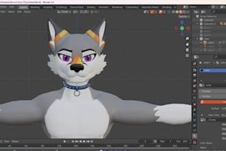 make a cute furry or anime style vrchat avatar with full body tracking