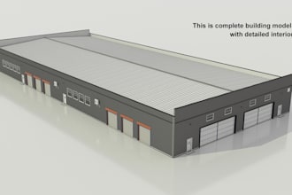 do exterior render 3d architecture rendering of house, warehouse, commercial