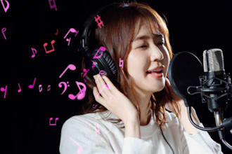 sing custom songs as a female singer in english, korean, japanese female vocals