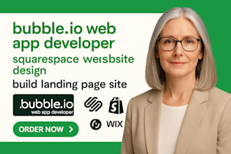 bubble io web app developer squarespace website design build landing page site
