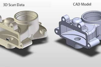 make 3d cad reverse engineering from scanned or real objects