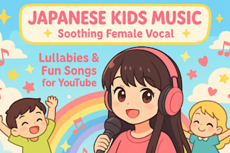 write sing record adorable japanese kids fun  music with a calming female vocal