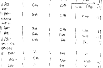 write a chord sheet for any song you need