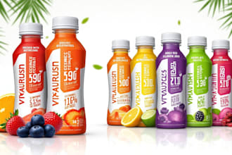 do label and logo for energy drink, beer, juice, can, seltzer and water
