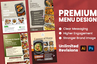 design 1 page an attractive menu for your business