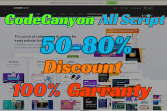 do provide codecanyon readymade script at 50 percent discount