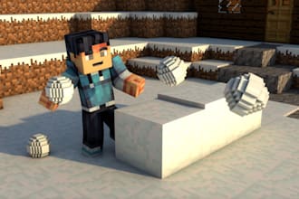 create a professional minecraft 3d animation